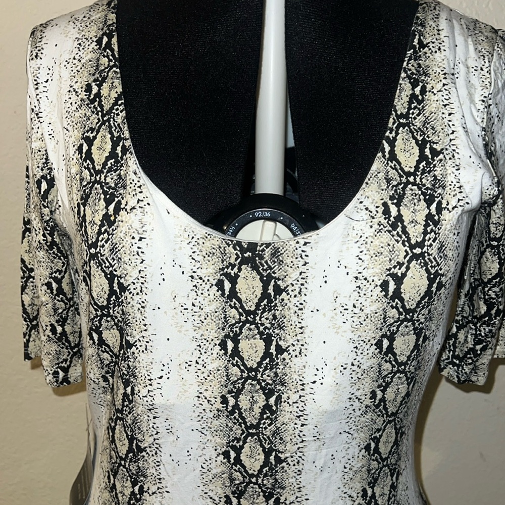 Bebe python coated knit dress